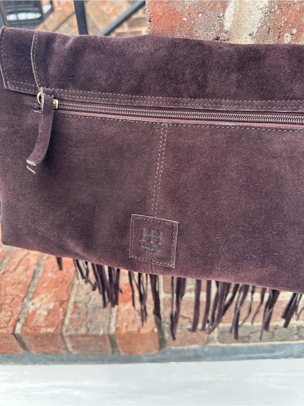 Haute Hippie Chocolate Brown Suede Fringe Crossbody - Picture 4 of 10